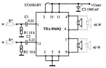 Схема усилителя на TDA 8560 Q